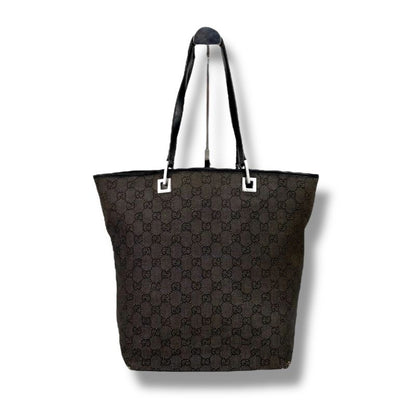 Gucci Mini Tote Bag GG Canvas Black Shoulder