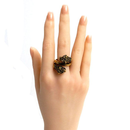 Gucci Metal Double Taiga - Head Colored Stone Ring - Ring #18 Men's Preowned