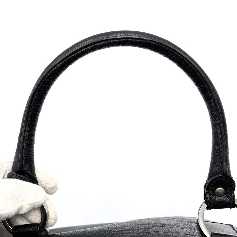 Gucci 113009 Handbag Mini Boston Leather Black Women Men Fashion