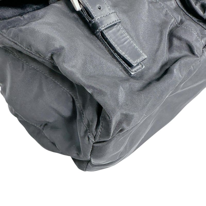 Prada Triangle Logo Backpack Daypack Prada Black