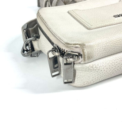 DIOR Shoulder Bag Logo Leather Ivory
