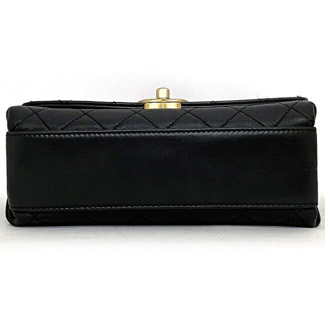 Chanel Top Handle 2way Bag Black Gold Silver
