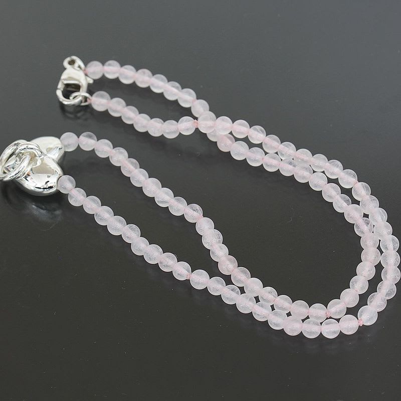 Tiffany & Co Rose Quartz Necklace Silver 925 E0575