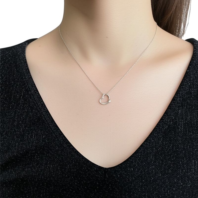 Tiffany & Co Tiffany & Co Open Heart Necklace Sv925 58g Elsa Peretti Ladies