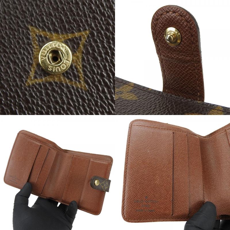 Louis Vuitton Bifold Wallet Compact Zip M61667 Monogram Canvas Brown Goldhardwar