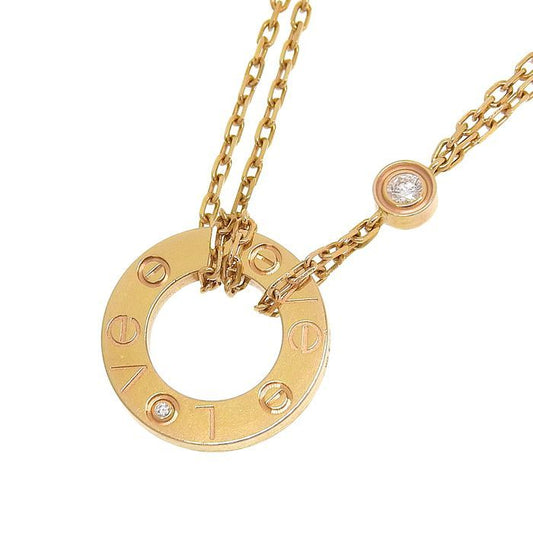 Cartier Love 1P Diamond Necklace 18K Yellow Gold 750 Yellow Gold With Diamond