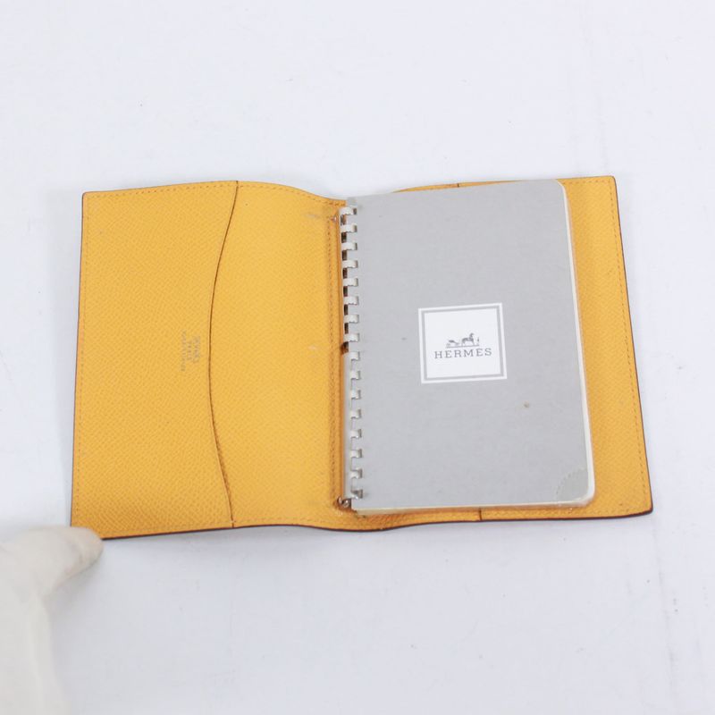 Hermes Agenda GM Leather Yellow And Brown Wallets And Accessories Silver