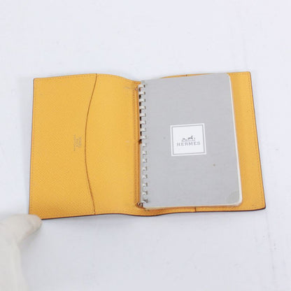 Hermes Agenda GM Leather Yellow And Brown Wallets And Accessories Silver