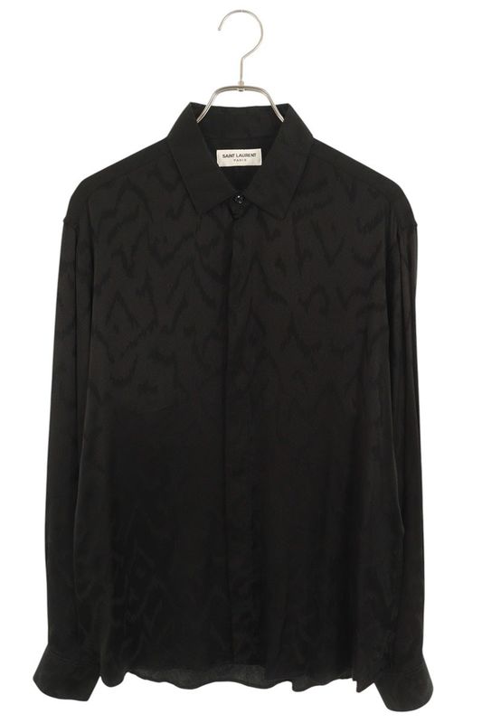 Saint Laurent Paris 646850 Y2g27 Eve Color Classic Silk Long Sleeve Shirt Men's