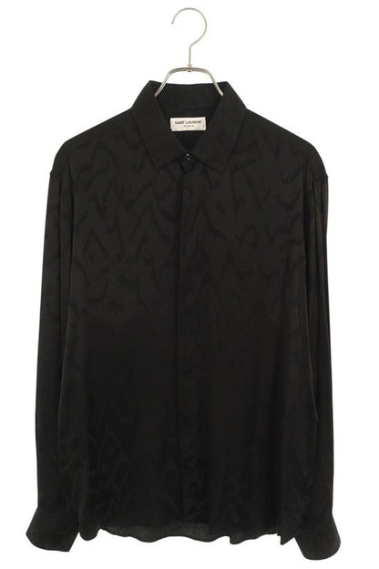 Saint Laurent Paris 646850 Y2g27 Eve Color Classic Silk Long Sleeve Shirt Men's
