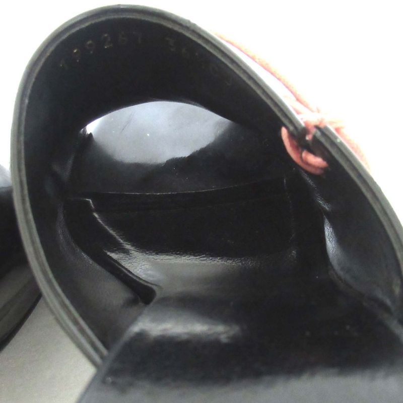 Gucci Patent Leather High Heel Lace Up Mules Sandals Size 36.5c Approx 23.5cm