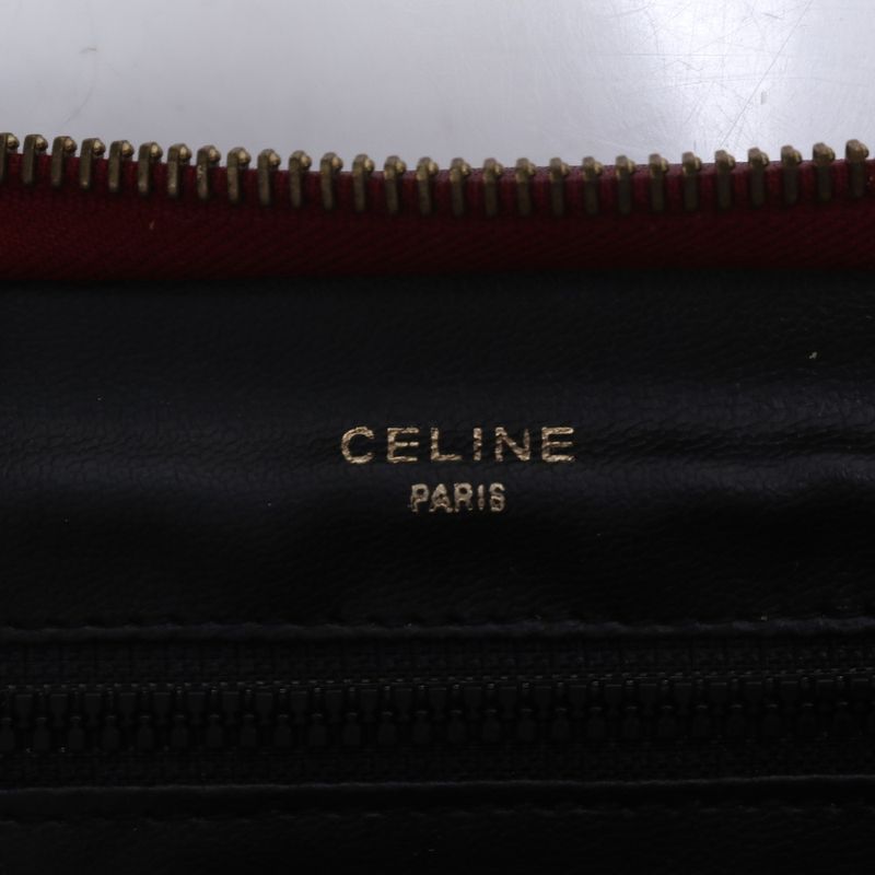 Celine Macadam Triomphe Leather Clutch Bag Hand Second Pouch Tote Women's RRE
