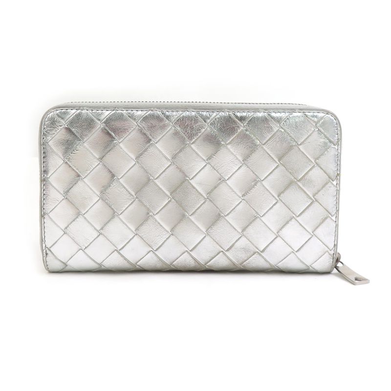 Bottega Veneta Round Zipper Long Wallet Intrecciato