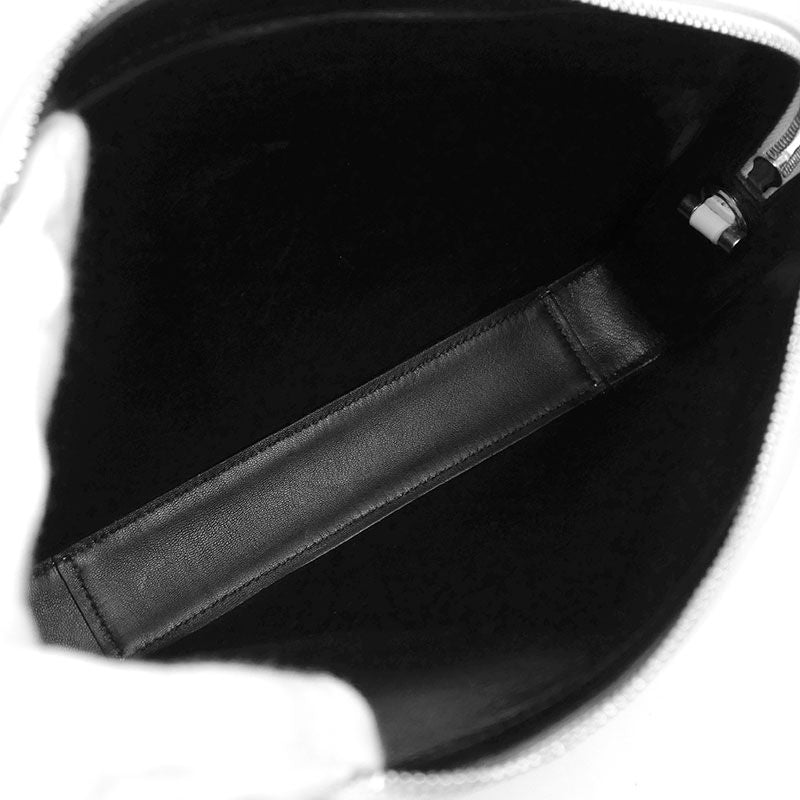 Celine Clutch Bag Second Bag Black And Ivory Leather