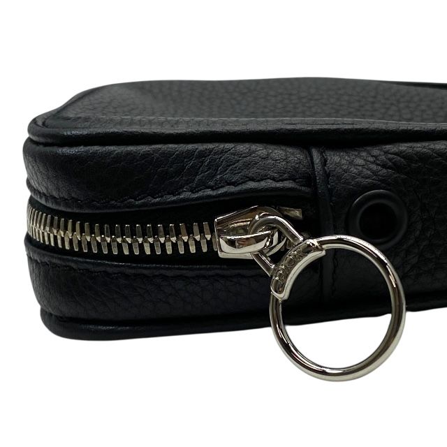 Dior 21-bo-0169 Pouch Small Bag Coin Case Leather Logo Black Christian Dior