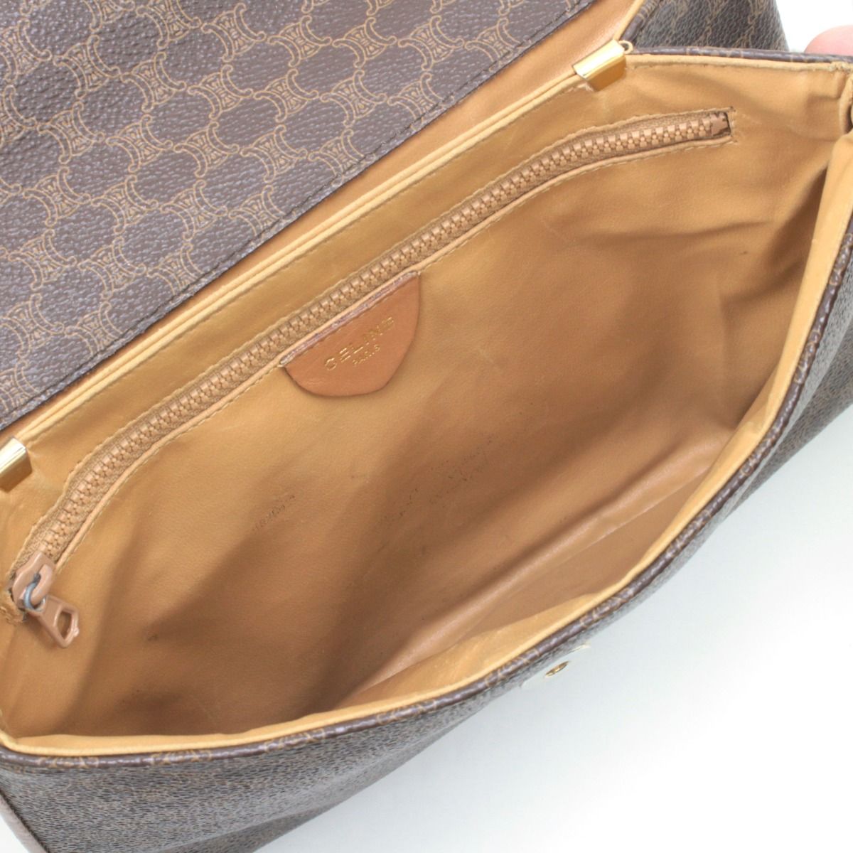 Celine Macadam Pattern Shoulder Bag M08 Brown