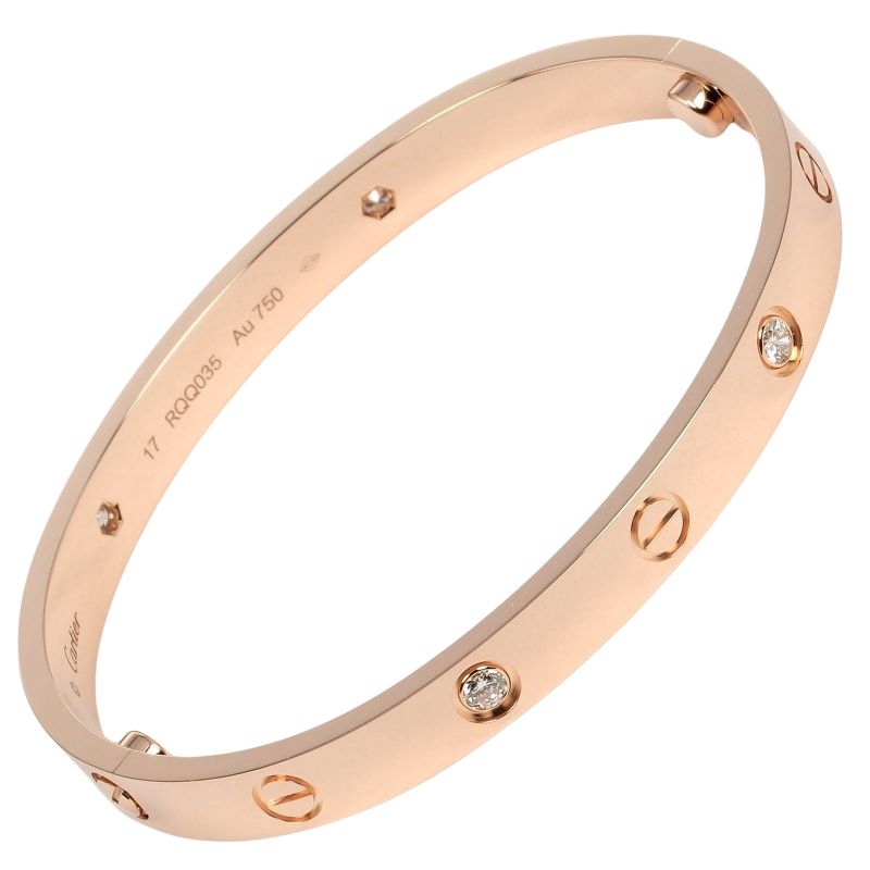 Cartier LOVE Classic Model #17 18K Pink Gold And 4P Diamonds Ladies 32.81g