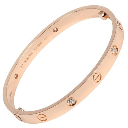 Cartier LOVE Classic Model #17 18K Pink Gold And 4P Diamonds Ladies 32.81g