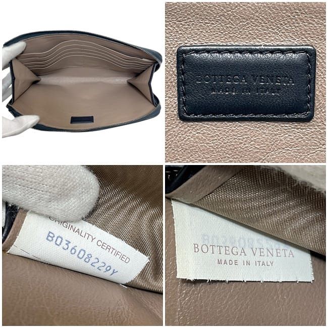 Bottega Veneta Lshaped Zipper Document Case Blueblack