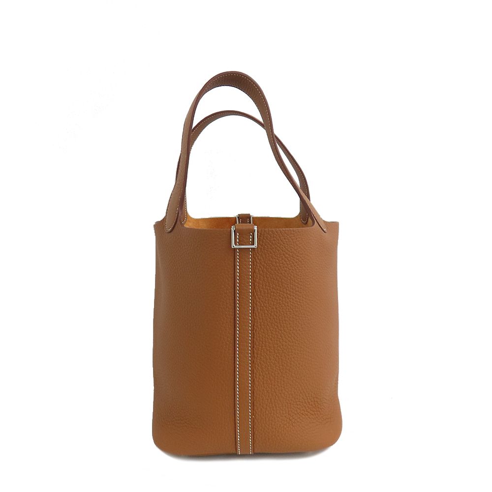 Hermes Picotin Lock MM Gold Taurillon Clemence Silver Hardware