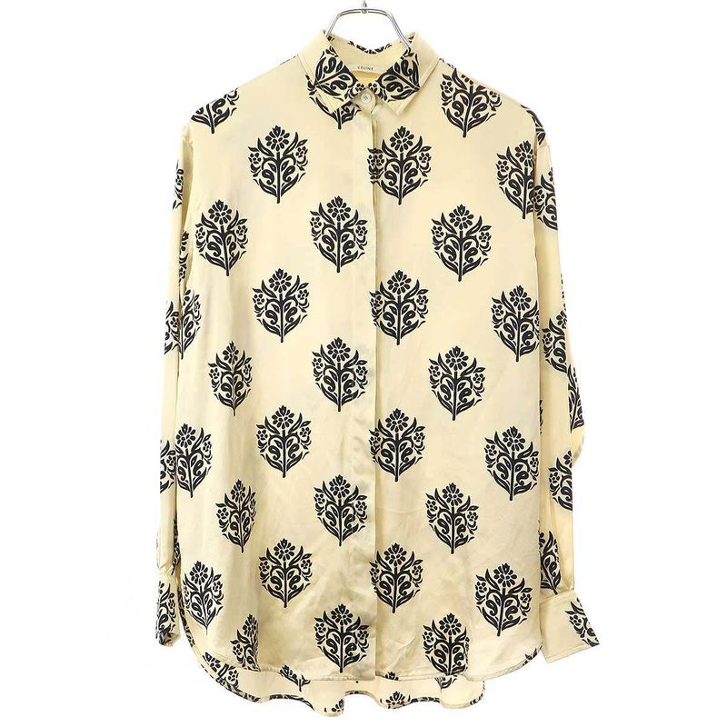 Celine by Phoebe Philo 13aw Silk Blouse Shirt 2 0p13 4782 Beige 34