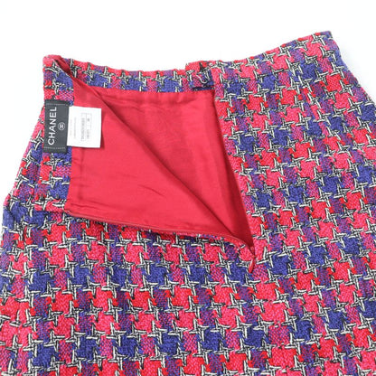 CHANEL P51393v38323 Silk Cotton Coco Mark Button Tweed Tight Skirt Multicolor