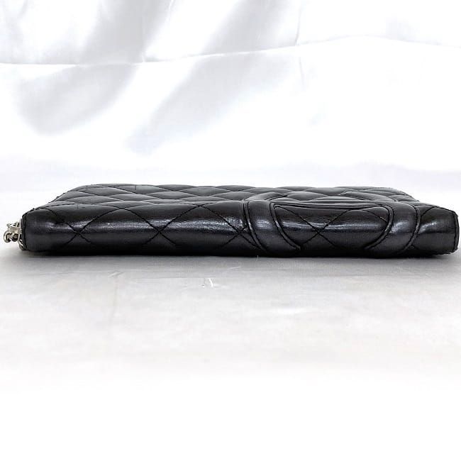 Chanel Round Zipper Long Wallet F21277 Black Cambon