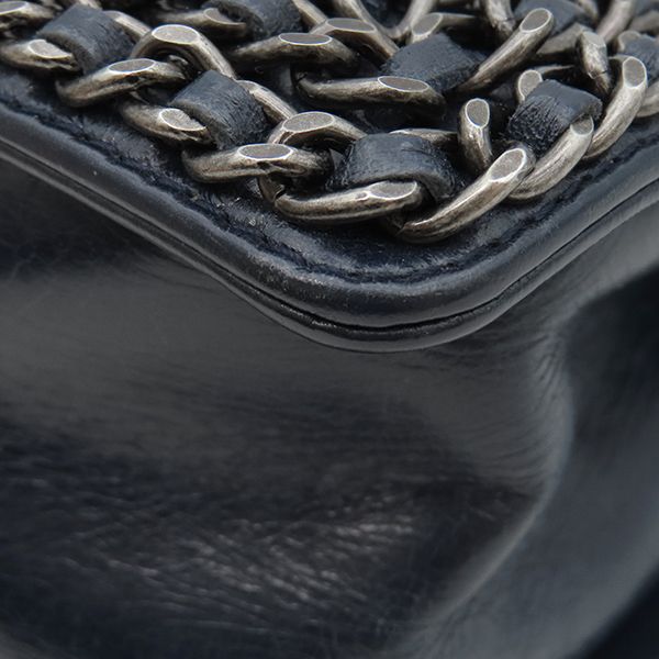 Chanel Shoulder Bag Boy Chanel Leather Navy Gunmetal Hardware Navy Blue Chain