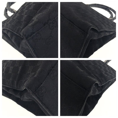 Gucci Bamboo Black Silver Hardware GG Canvas 002 And 1010 Handbag Tote Bag