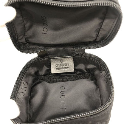 Gucci 039 1054 Drawstring Pouch Small Bag Nylon Canvas Black Ladies Men Fashion