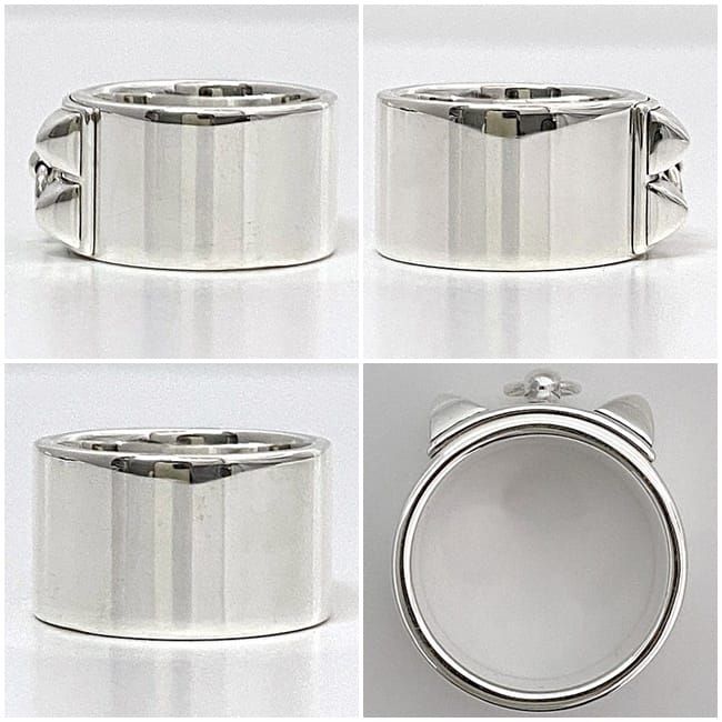 Hermes Ring Collier de Chien H Silver