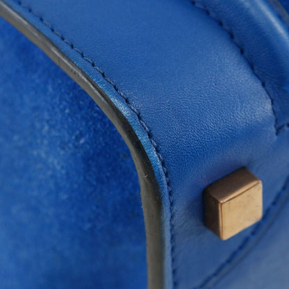 Celine Luggage Micro Suede And Calf Blue Women's Handbag