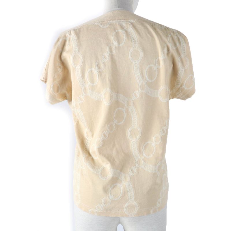 Hermes 22SS 2e4607dz 100% Cotton Short Sleeve T-shirt Top Beige 36 Made In