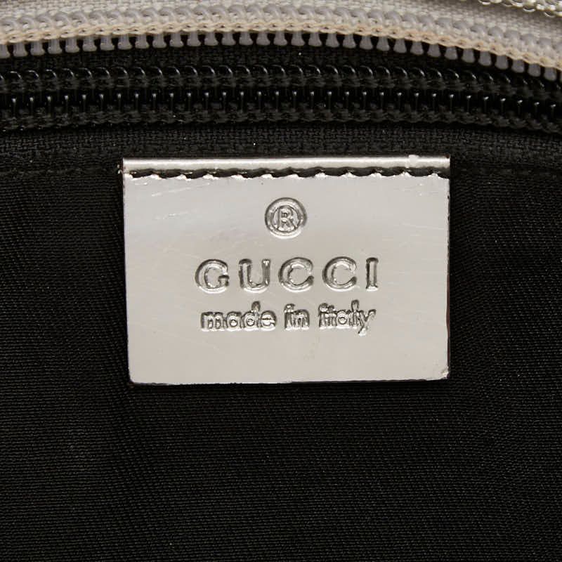 Gucci GG Canvas Sherry Line Crossbody Shoulder Bag 189749 Silver Canvas Leather
