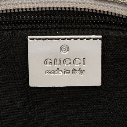 Gucci GG Canvas Sherry Line Crossbody Shoulder Bag 189749 Silver Canvas Leather