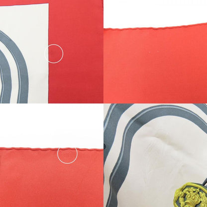 Hermes Scarf Carre 90 Silk Red Gold Gray Ceremonial Maitreya Apparel Women