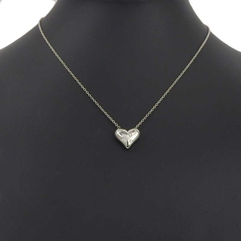 Tiffany & Co Dot's Heart 5P Pt950platinum X Diamond Ladies 11.5g Necklace