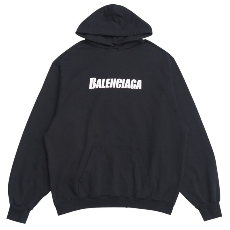 2022Balenciaga Destroyed Logo Hoodie Size S Logo Print Aged 20250722 Ra5608