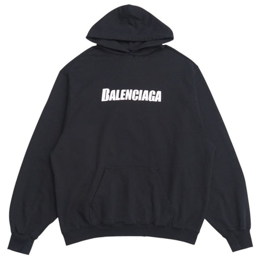 2022Balenciaga Destroyed Logo Hoodie Size S Logo Print Aged 20250722 Ra5608