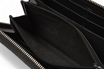 Gucci Wallet Gucci Long Wallet Round Zipper Webline Guccissima Black 408831