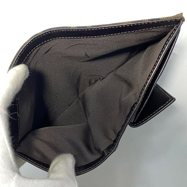 Fendi Bifold Wallet Khaki Brown Zucca 8m0022 Excellent Condition