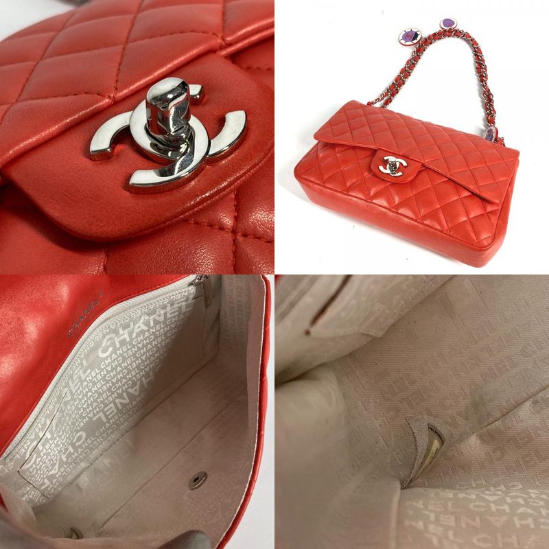 Chanel Shoulder Bag Matelasse 25 Matelasse 25 Lambskin Red