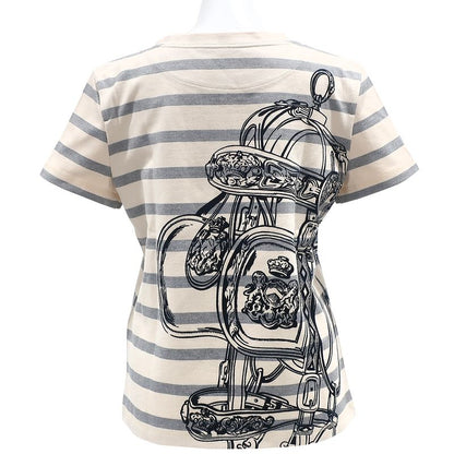 Hermes Short Sleeve T-Shirt Straight T-Shirt Cotton Ivory X Gray X Black 34