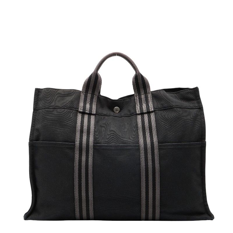 Hermes Fourre Tout Tote MM Black Canvas Women Hermes