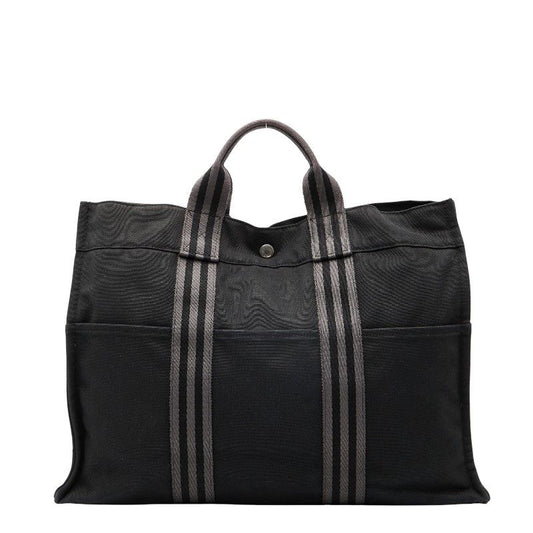 Hermes Fourre Tout Tote MM Black Canvas Women Hermes