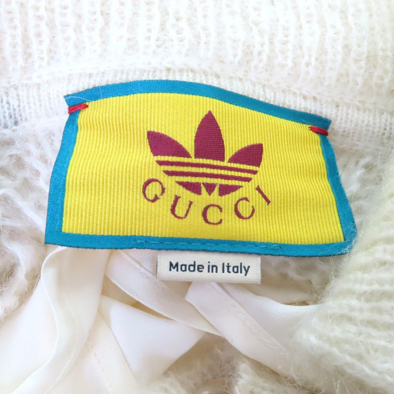 Gucci×adidas 717297 Mohair Blend With Inner Trefoil Three-line Keyed Cropped
