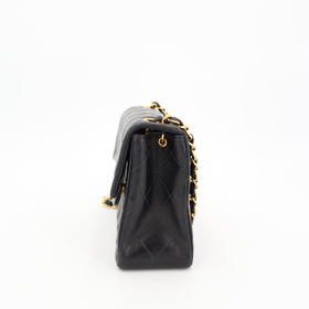 Chanel Chain Mini Matelasse Shoulder Bag Lambskin Black