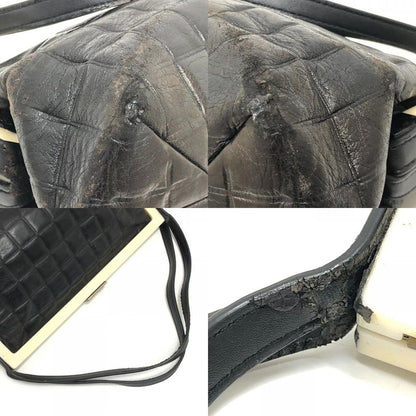 Chanel Shoulder Bag Chocolate Bar Lambskin Black