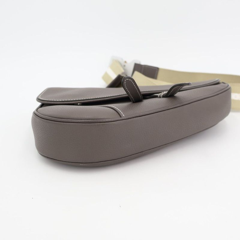 Christian DIOR Saddle Body Bag Leather Dark Navy