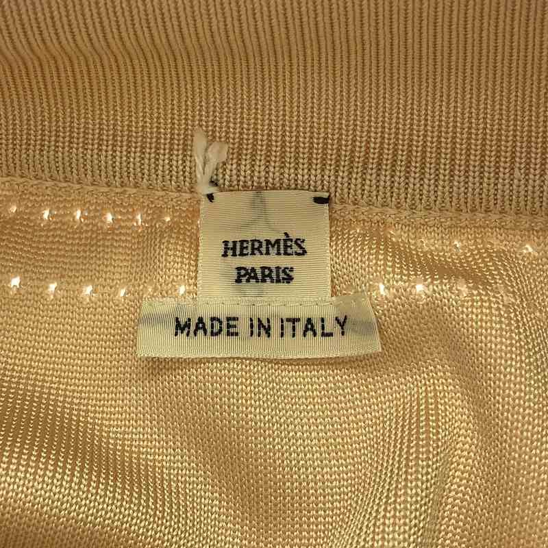 Hermes Brid De Gala Silk Perforated Knit Skirt - 36 - Beige - Women's